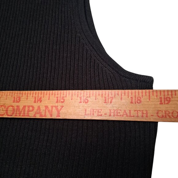 Croft And Barrow Ribbed Knit Shirt Women Medium Black Mock Neck Sleeveless NEW - Picture 4 of 10
